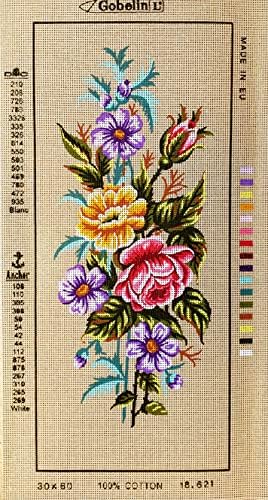 גובלין שטיח בד צבוע רקמה-פרחים. 12 אקס 24 18.621 מאת גובלינל