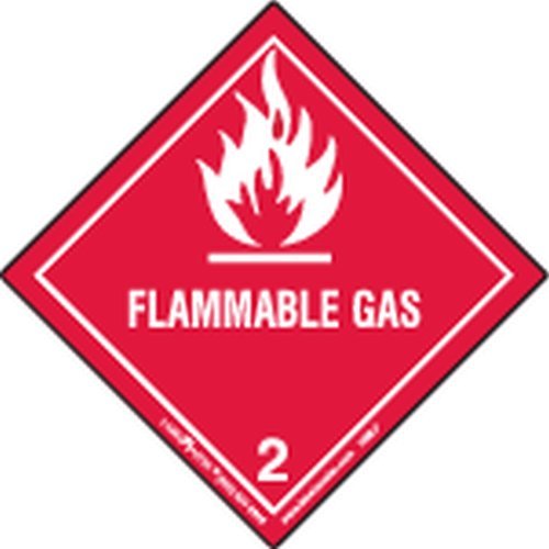 תווית מנוסחת גז דליק משנות ה -70, סרט ללא פוליוויניל כלוריד, חומרים מסוכנים, 4 איקס 4