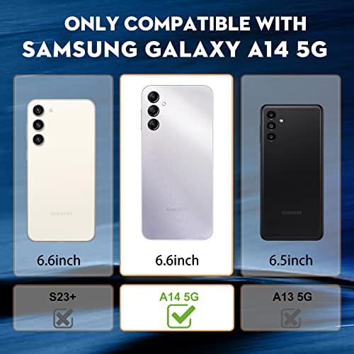 Buleens for Samsung Galaxy A14 5G CASE GLITTER BLING A14 5G מקרים עם מעמד מראה מתכתית, נשים חמודות מקרים