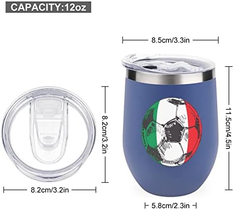 איטליה דגל כדורגל כדורגל כוס כוס כוס אבק כוס מבודד כוס נירוסטה קפה קפה ספל ספל 12 גרם עם מכסה