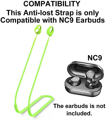 רצועה אנטי-אבוד תואמת את אוזניות Tozo NC9, חוט סיליקון רך לספורט