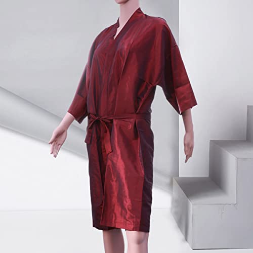 אדום סלון שמלת גלימת גלימת עבור לקוח בארבר יופי סלון, נשים חלוק שמלת גלימות קייפ, שיער סלון חלוק, קימונו