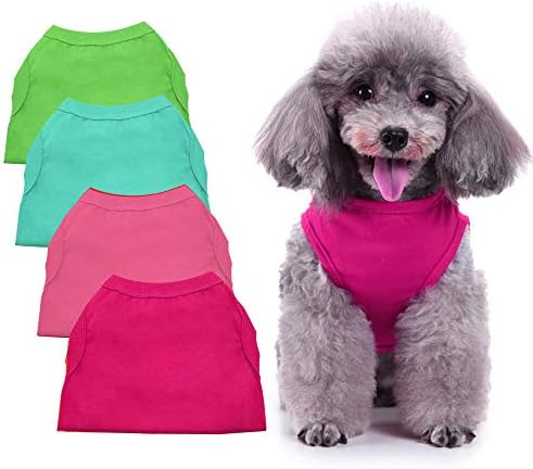 חולצות כלבים של Chol & Vivi גדולות במיוחד, חולצה לכלב, חולצות כלבים לכלב בינוני, חולצות טריקו של 4 יחידות