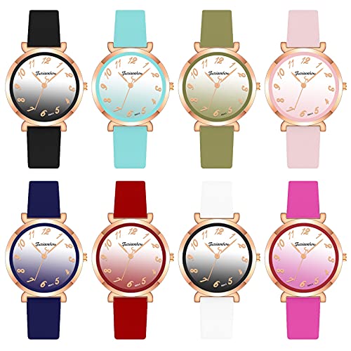 צבע שיפוע חיוג דיגיטלי שעון נשים - 8 צבעים חגורת סטודנט שעון אטום מים - שעון נשים נירוסטה