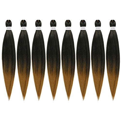דיפוני נמתח מראש קולעת שיער - 40 אינץ 8 חבילות סופר ארוך קולעת שיער יקי מרקם רך סרוגה צמות, טבעי שחור