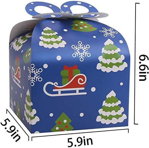 לוקיפה חג המולד קראפט גודי קופסות מתנה, 24 חג המולד מסיבת נייר לטפל סוכריות קופסות עם קשת עבור חג המולד