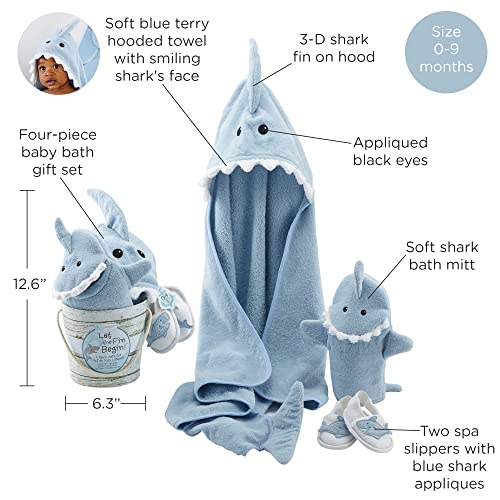 תינוק אספן לתת את סנפיר להתחיל 4 מחשב אמבטיה זמן מתנת סט, תינוק כריש סלעית מגבת, יילוד, 0-9 חודשים,
