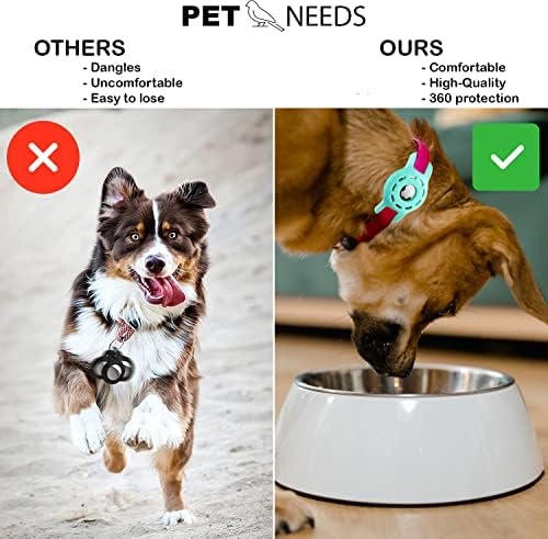 מרוול איירטאג מחזיק עבור חיות מחמד צווארון + 4 יחידות מגן סרט תואם עם אפל אוויר תג כלב חתול מקרה, מגן