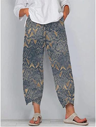 UKTZFBCTW נשים מכנסי כושר גדולים של הדפס פרחוני גדול מכנסיים אלסטיים מותניים רחבים רגל רחבה מכנסיים