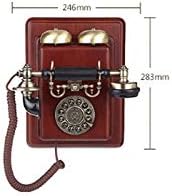 טלפון קיר עתיק רטרו וולנוטה, חיוג טלפוני מעוצב חיוג קווי טלפון עם רשומות שיחות לעיצוב סלון משרד, מתנה