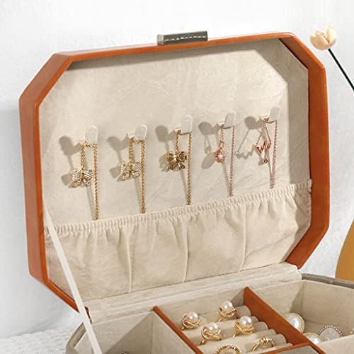 קופסא תכשיטי פיפור, פו עגיל טבעות ארגונית, טבעת שרשרת אחסון מקרה, מתנה עבור נשים בנות,עם מנעול מפתח