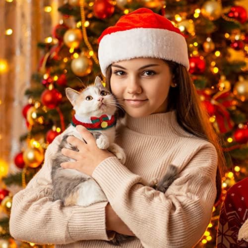חתול חג המולד צווארון סרוג חתול חג המולד תלבושת כמו אישית חמוד חתלתול צווארון גור חתול קשת מתנה עבור