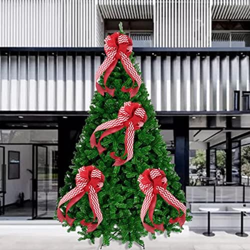 עץ חג המולד טופר קשת אדומה עם זרמים ארוכים לפסטיבל מסיבת חג הזר של חג המולד ציוד קישוט חג המולד 50 רגל