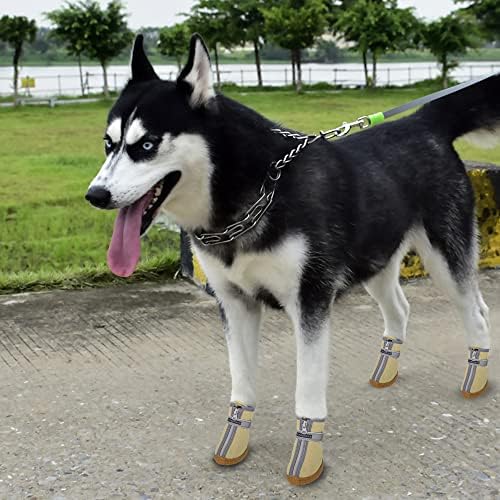 נעלי כלבים של Yaodhaod לריצוף חם אטום למים מגפי קיץ נושמים נושמים אנטי-החלקה על גופי טיול נעלי גור נעלי