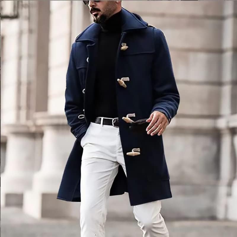 מעיל מעיל גברים בגיל העמידה דש בינוני ז'קט צמר זכר סתיו וחורף מעילי מעיל ארוכים