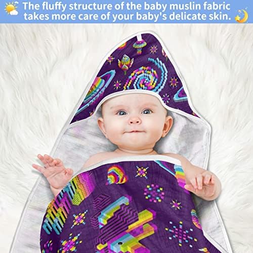 VVFELIXL מגבת רחצה לתינוק, חלל מגבות תינוקות עם ברדס, מגבות פעוטות סופגות לתינוק, מגבת רחצה רכה כותנה