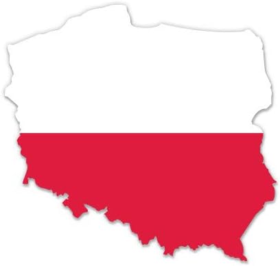 GT גרפיקה מפה פולין דגל דגל צורה כפרית - מדבקת ויניל 3 אינץ