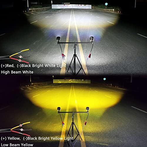 הוביל אורות תרמיל צהוב לבן צבע כפול הוביל נהיגה מנורת ענבר ערפל אור 3 אינץ פגוש אורות עבור אופנוע טרקטורונים