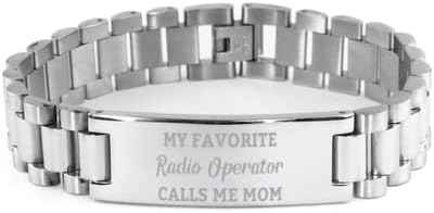 שלי האהוב רדיו מפעיל שיחות לי אמא, רדיו מפעיל סולם נירוסטה צמיד מתנה, מצחיק מתנות עבור רדיו מפעיל אמא