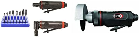 Astro Pneumatic Tool 219 Onyx 3pc ערכת מטחנות Die W/ 90 ° Die Derner, Die Grinder & 8pc Cut Cut Cut