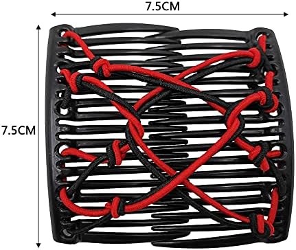 CERCICK מסרק מסרק שיער כפול ללא קליפ נמתח שיער מתכוונן אלסטי 6 שיער מחשב שיער שיער שיער שיער.