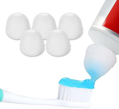 סגירה עצמית משחת שיניים כובעים, 5 יחידות משחת שיניים מסחטות כובע שומר משחת שיניים אין בלגן או פסולת,פשוט