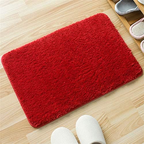 שטיחי אמבטיה מים סופגים מודרניים שטיחי אמבטיה עבים רחיץ מכונת שטיחי אמבטיה אסלות אמבטיה-אדום 60 על 90
