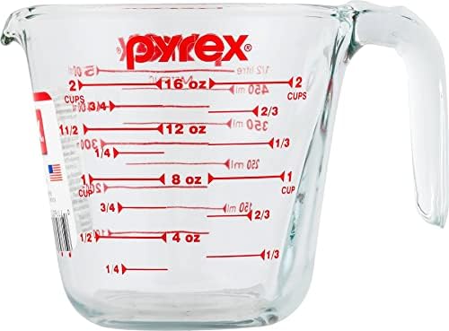 פיירקס הכנה 2-כוס מדידה כוס, גרפיקה אדומה, ברור